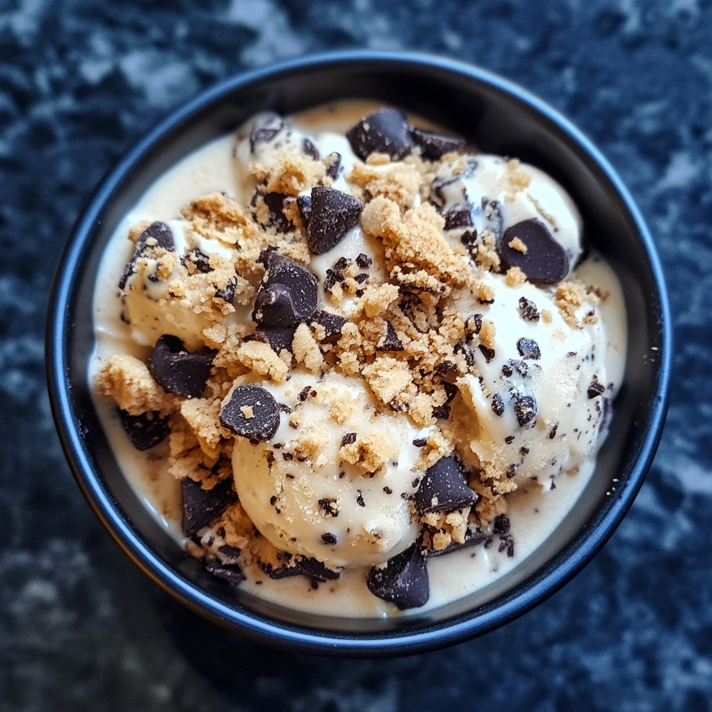 Mixing cookie crumble dough with butter, sugar, and crushed cookies in a large bowl.