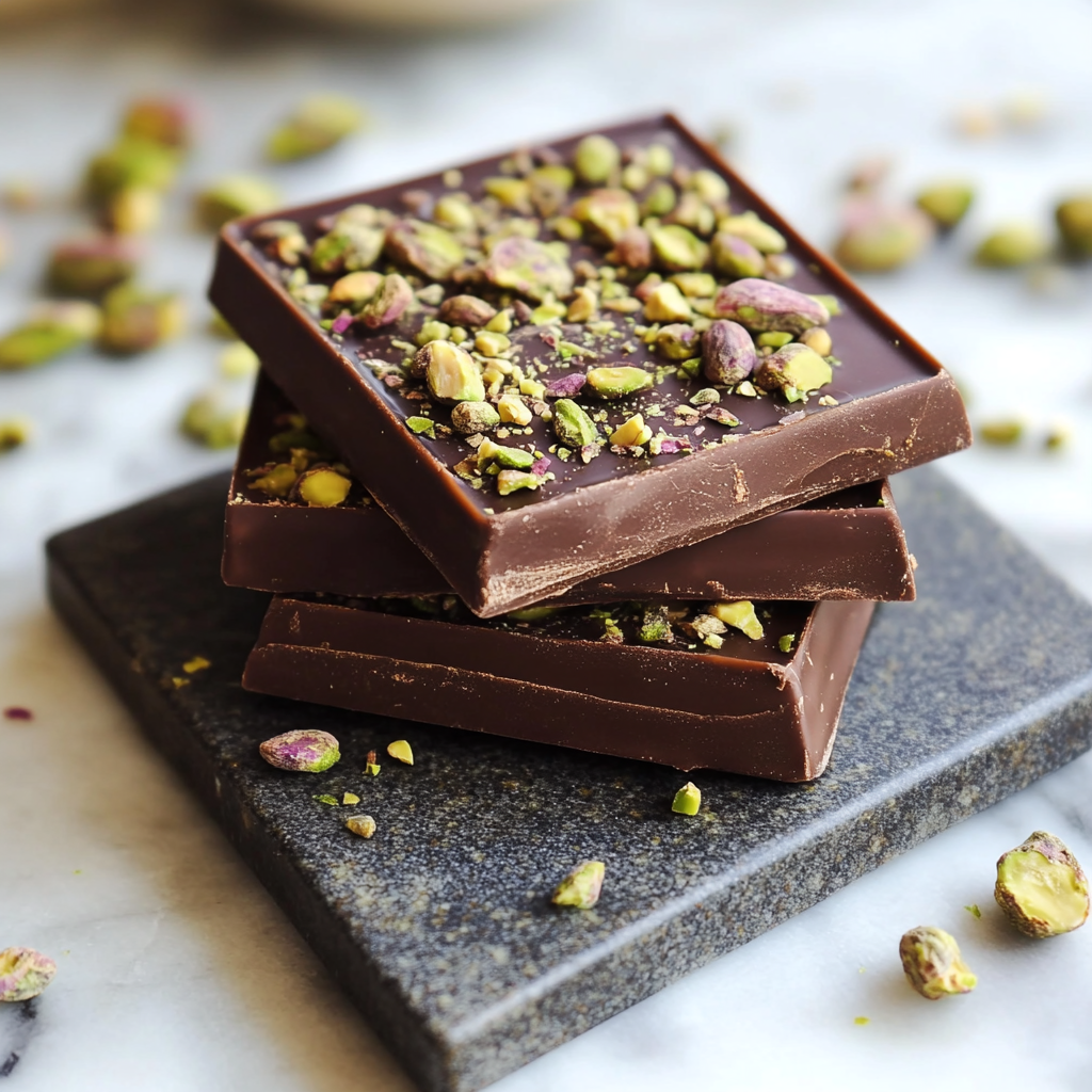 Dubai chocolate preparation with cocoa butter, saffron, and pistachios.